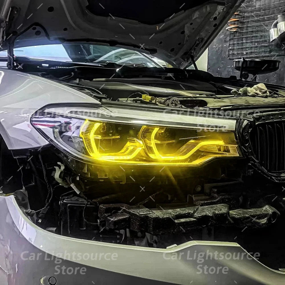DRL LED Module Yellow Angel Eyes For BMW 5 Series G30 G31 17-20 Adaptive Headlight Daytime Running Lights