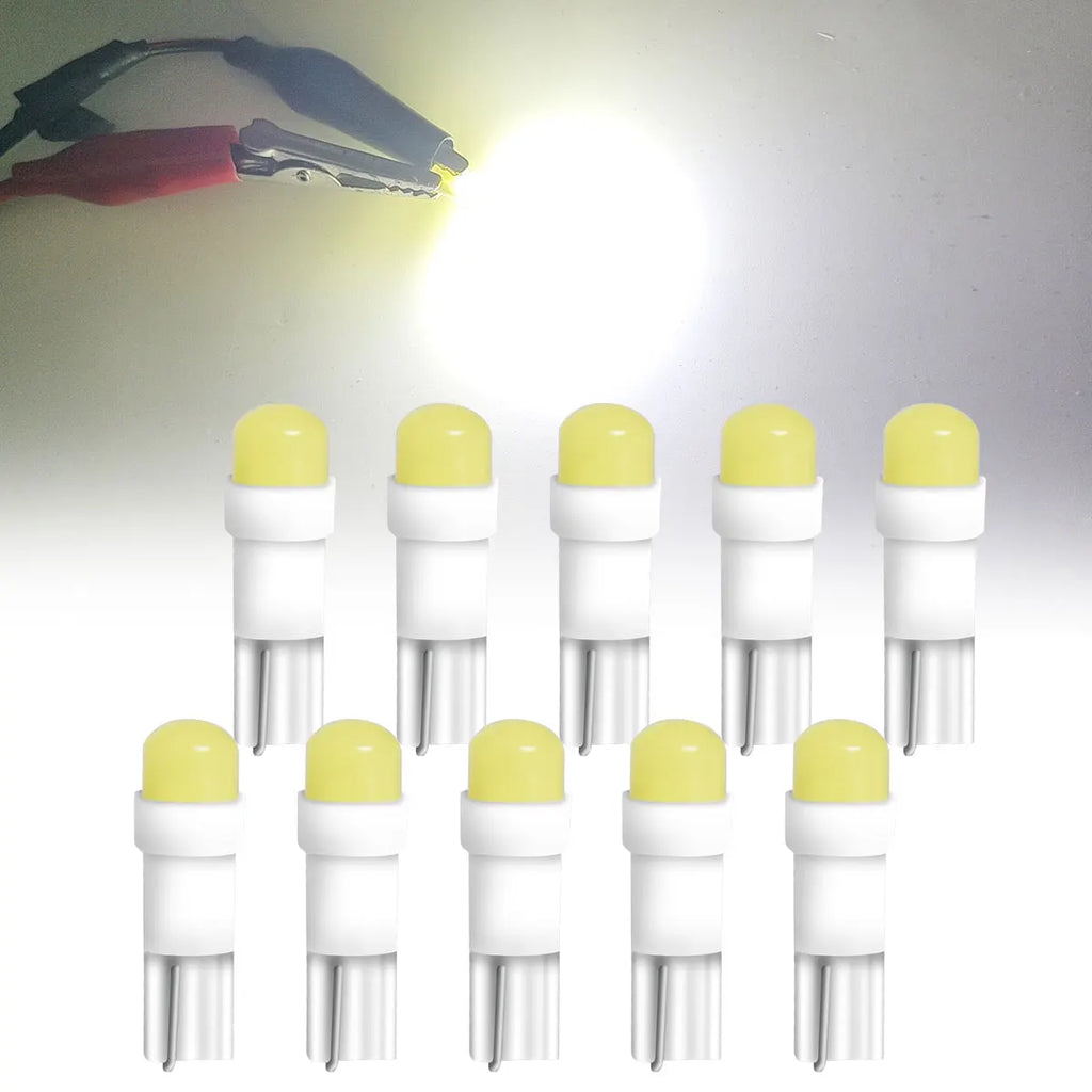 10PCS T5 LED Lights W1.2W W3W LED Car Interior Light Auto Si