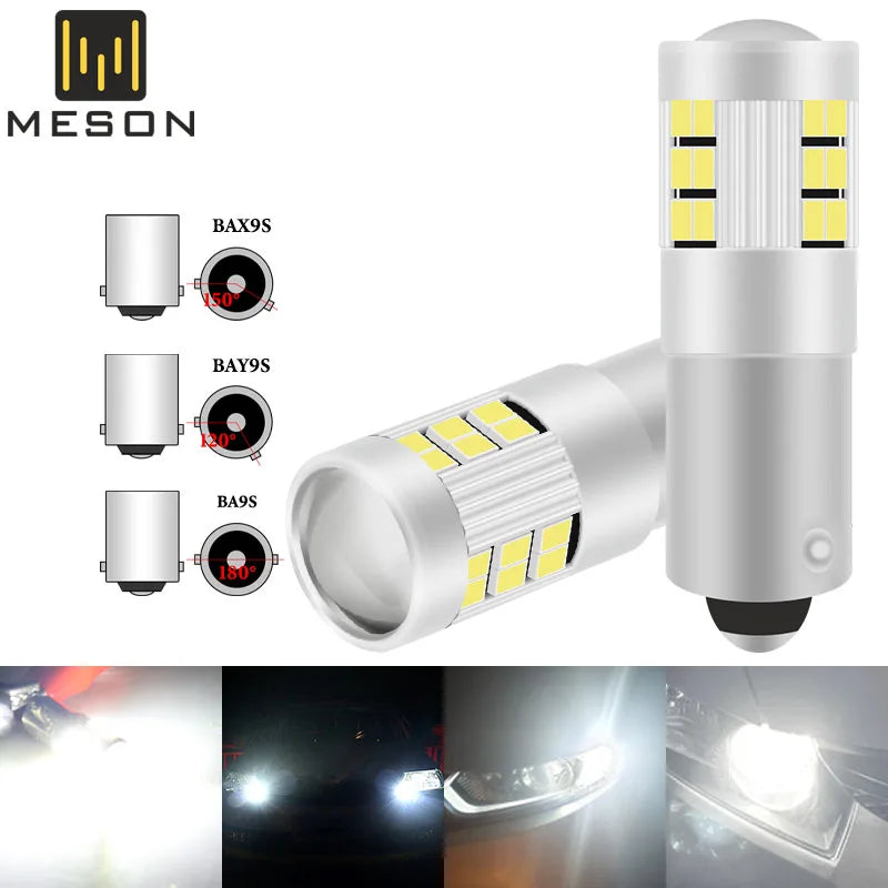 KEVANLY 2pcs BA9S BAX9S BAY9S LED Bulbs Canbus T4W H6W H21W 