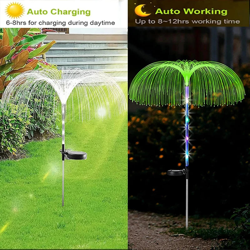 LED Solar Jellyfish Garden Lights Outdoor Waterproof Yard Ba