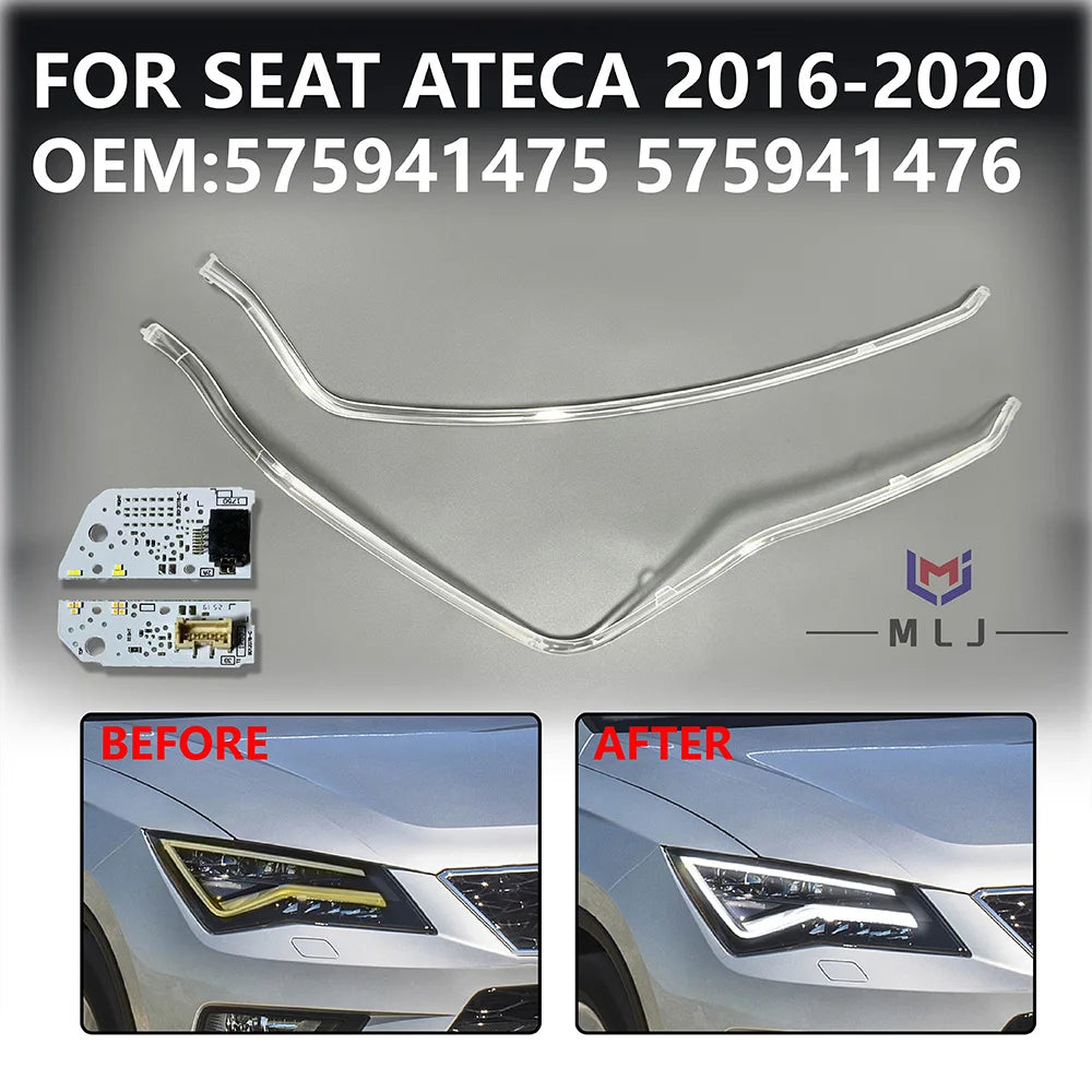 Headlight DRL Chip DRL Light Guide Strip Light Guide Tube White Angel Eye Board 575941476 for SEAT