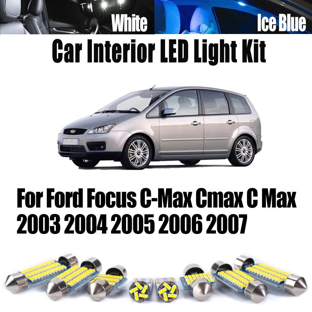 16-Piece LED Interior Light Kit for Ford - Canbus Error-Free Interior Bulbs