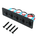 Rocker Toggle Switch Panel for RV Yacht Marine Boat Car Marine Waterproof Interior Parts 12V 24V Light Buttons LED 5 Gang Keys