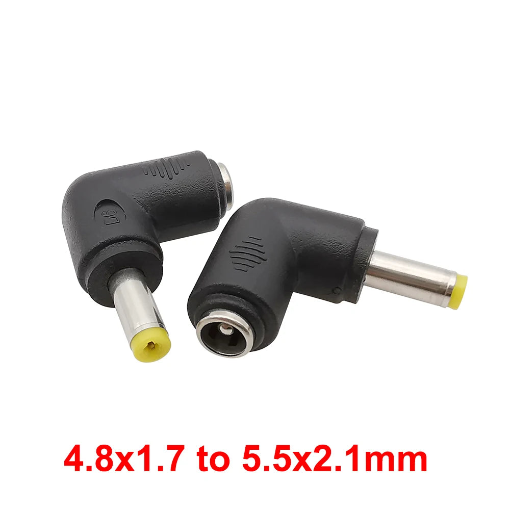 5/2/1Pcs Right Angle DC 5.5 x 2.1mm Female Jack to 3.5x1.35 4.0x1.7 4.8x1.7 5.5x2.1 5.5x2.5 6.3x3.0 6.0x4.4mm Male DC Connector