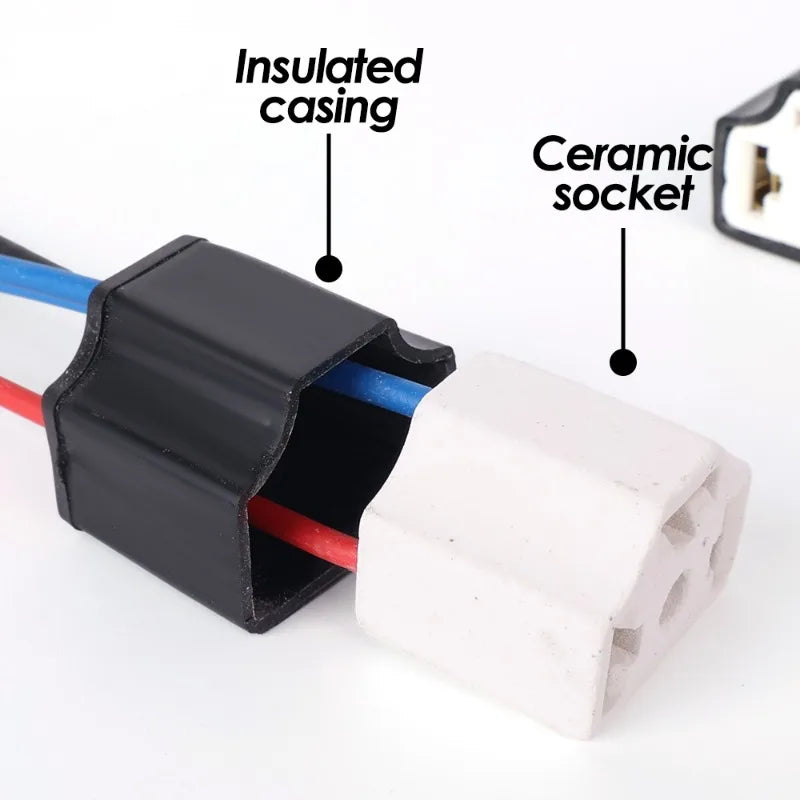 Ceramic LED H4 Headlight Socket Car Headlight Replacement Re