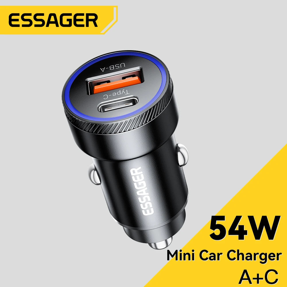 Essager 54W USB Car Charger 5A Fast Charge 3.0 QC SCP AFC 30