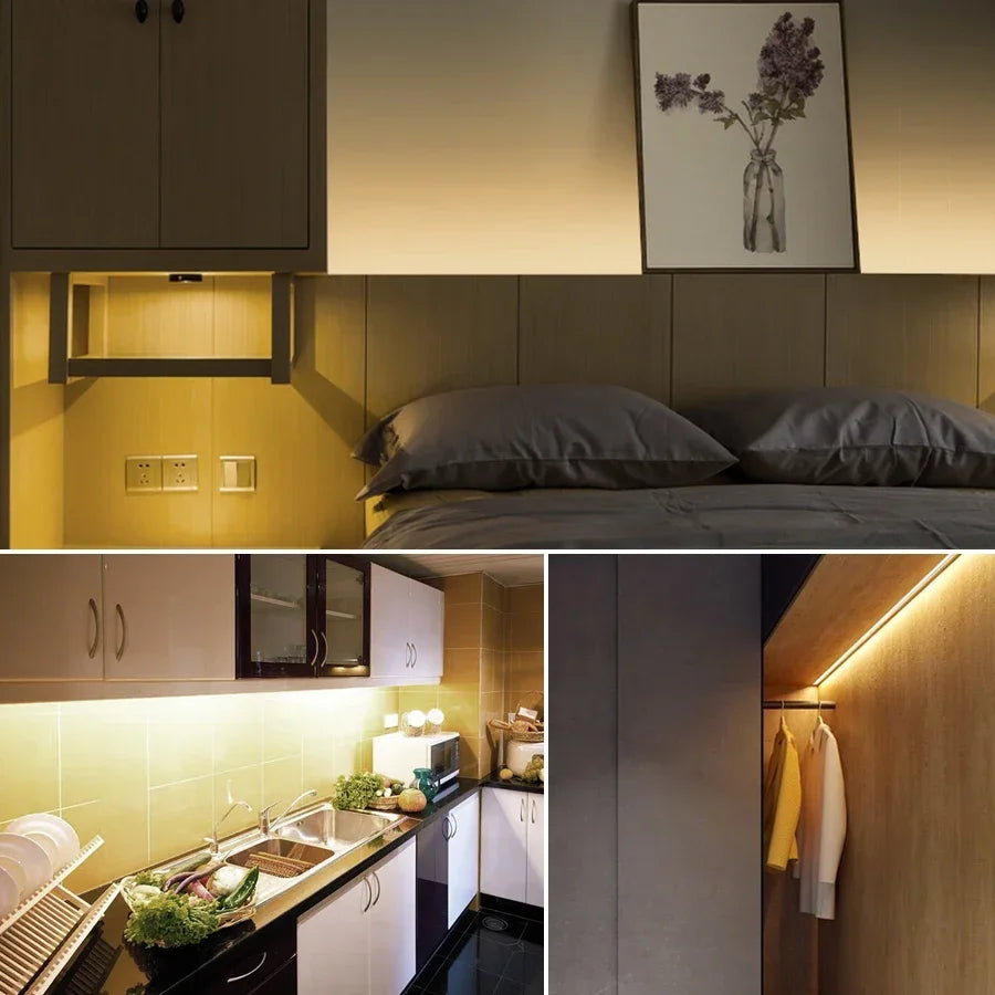 1-10M Led Tape Night Light White Strip Light for Kitchen Cab
