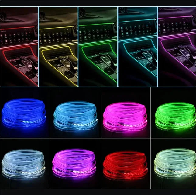 1/2/3/4/5M RGB Car Interior Ambient LED Light Strip Invisibl