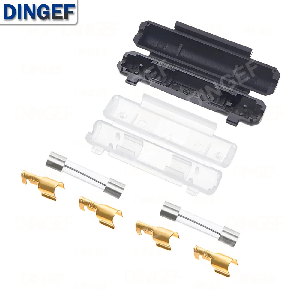 5Set 6X30MM Glass Fuse Holder With 250V 0.25A 0.5A 1A 1.5A 2