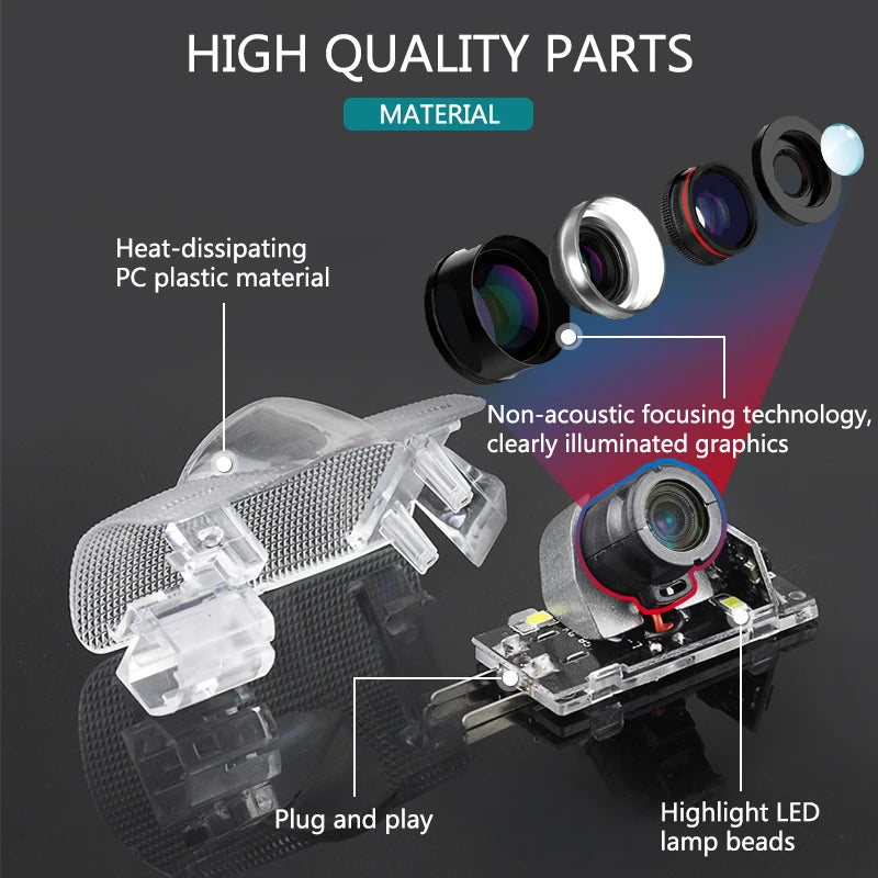 2PCS LED Car Door Projector Welcome Ghost Shadow Light Acces