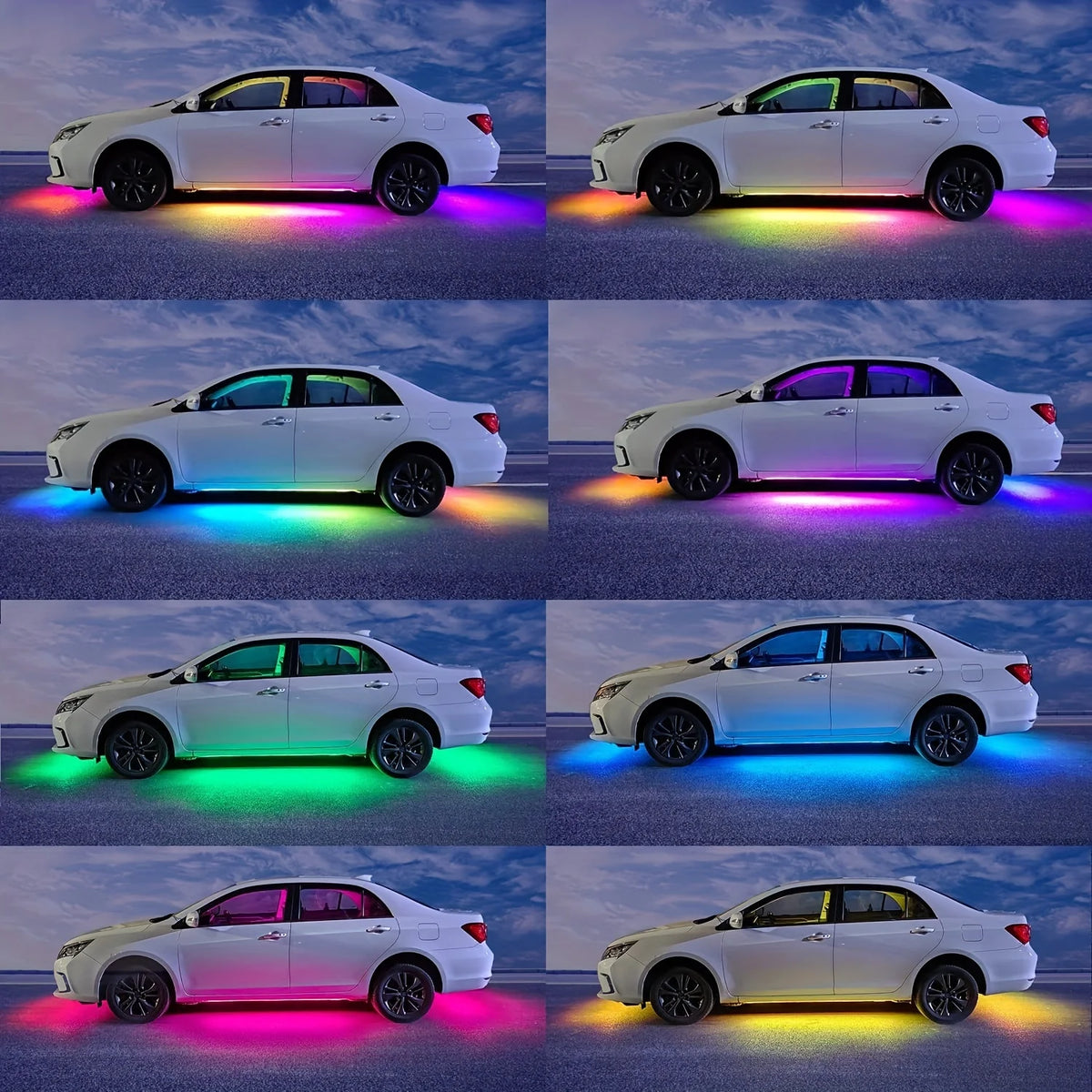 RGB Flexible Car Underglow Light Strip 12V LED Underbody Amb