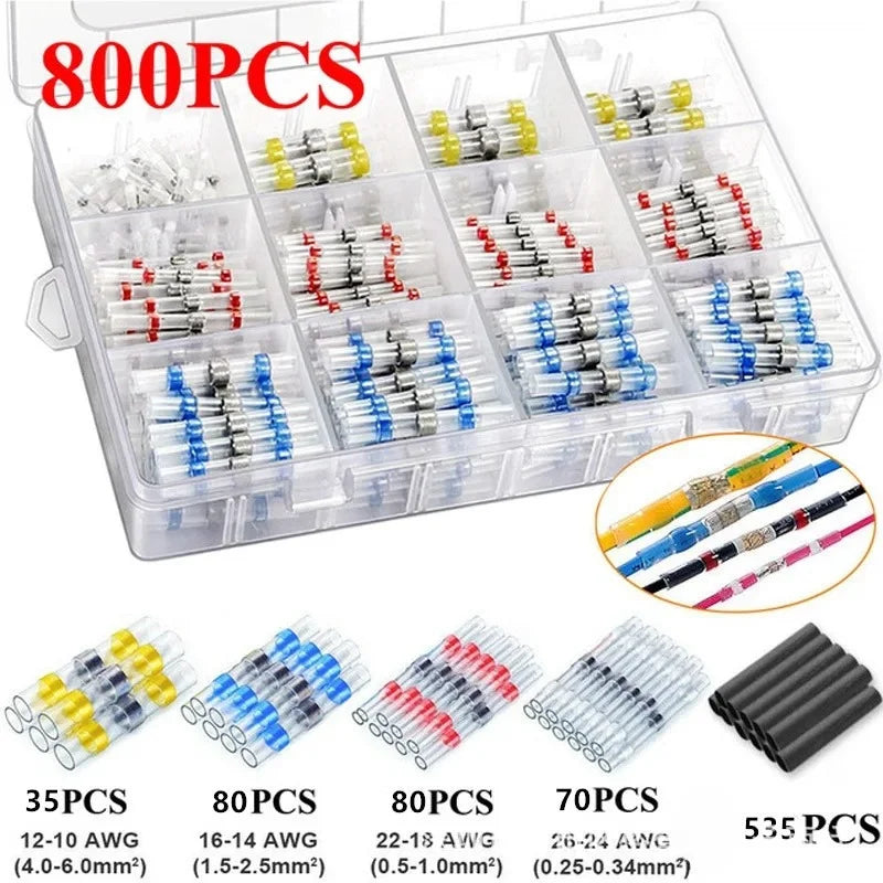 Waterproof Solder Seal Heat Shrink Butt Connectors Lug Terminals Insulated Electrical Wire Homework Equipment Heat Shrink Tube