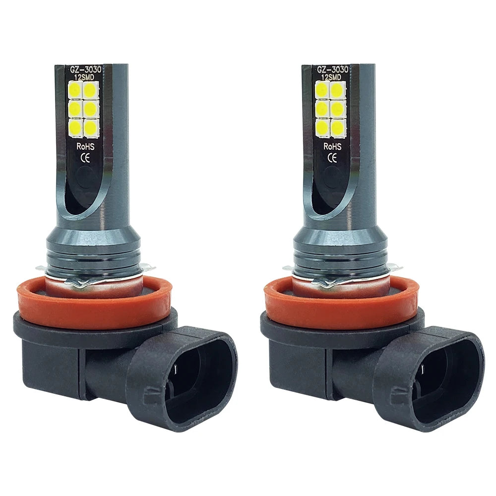 2Pcs H8 H9 H11 LED Car Fog Light Bulbs DRL Motorcycle Headli