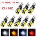4/10 PCS Super Bright T10 W5W LED Bulbs Canbus 12V/24V Yello
