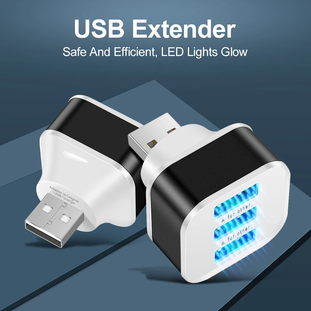 3 Port USB Slots Adaptor Extender USB 3 in 1 2.0 Multple USB