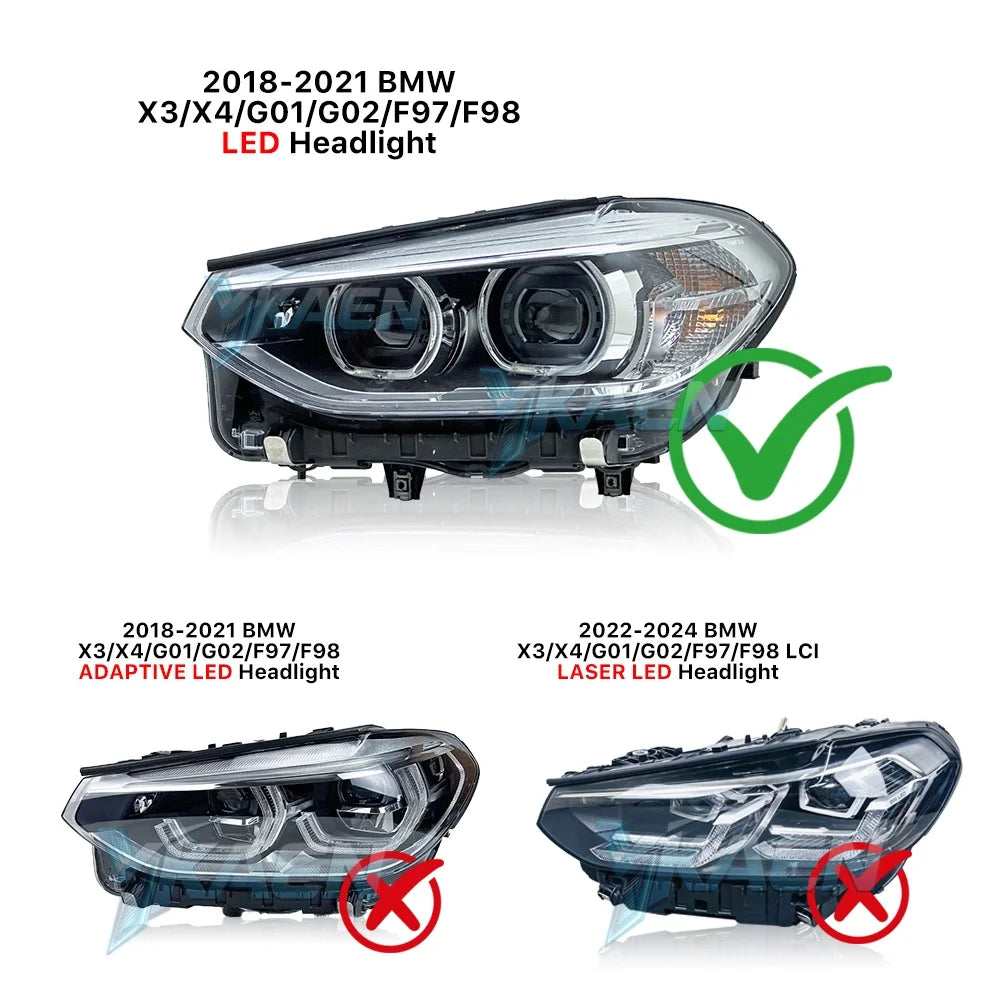 Angel Eyes Boards 63117466102 For 18-21 BMW X3 X3M F97 G01 X4 X4M G02 F98 Car Headlight Daytime Running