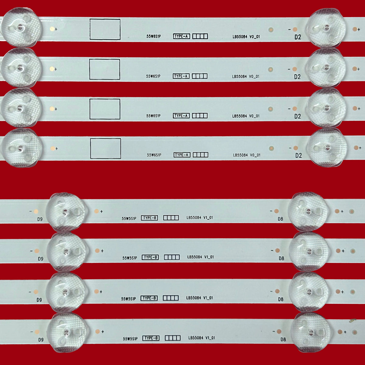 LED Backlight Strip for 8 PCS/set LED backlight strip for 55PFL5601 55W5S1P 55W6S1P LB55084 UDULEDLXT006