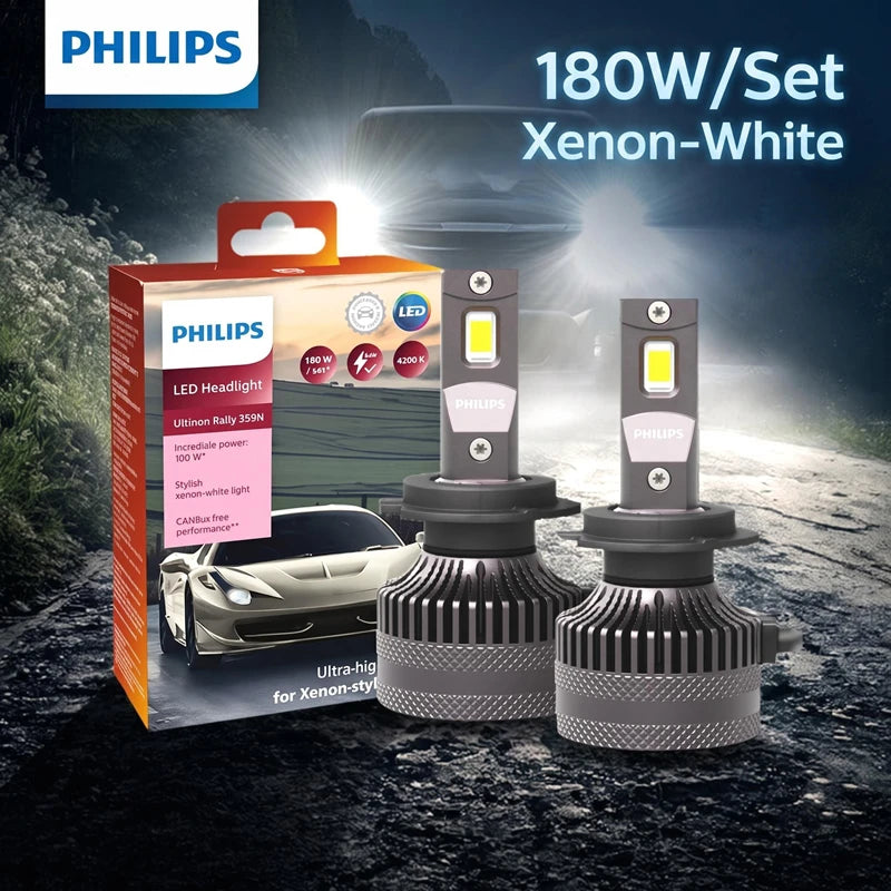 Philips LED 15000lm Ultinon Rally 3590 H4 H7 H8 H11 HB3 HB4 