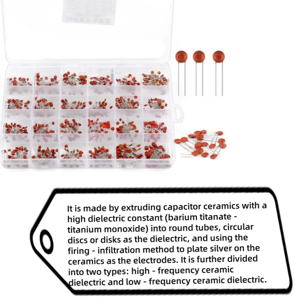 960/3600PCS Ceramic Capacitor Combination Kit Box 2PF-0.1U/1