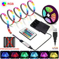 RGB LED Lights with Battery USB 5V LED Strip Lights IR Remot