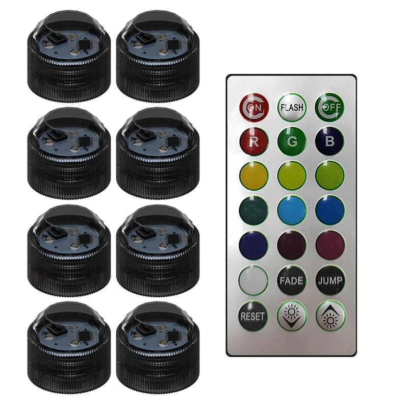 New Wireless Adhesive LED Car Interior Ambient Light Remote Control Decoration Auto Roof Foot Atmosphere Lamp Bicycle Tail Light