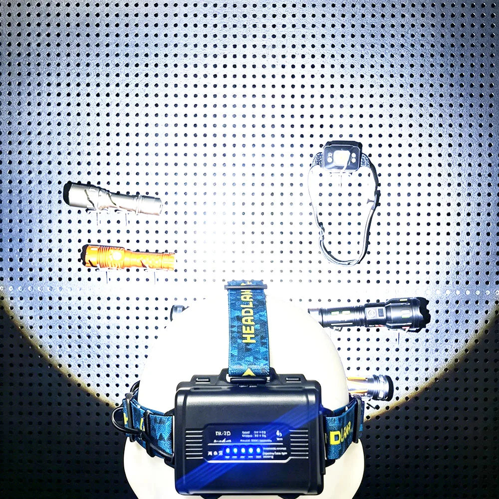 Headlamp Upgraded Version 4 Cores Super Long Range Powerful 