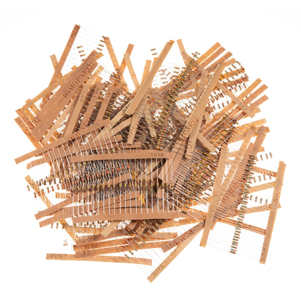 1500PCS 1/4W Carbon Film Resistors Assorted kit 75Values (1 
