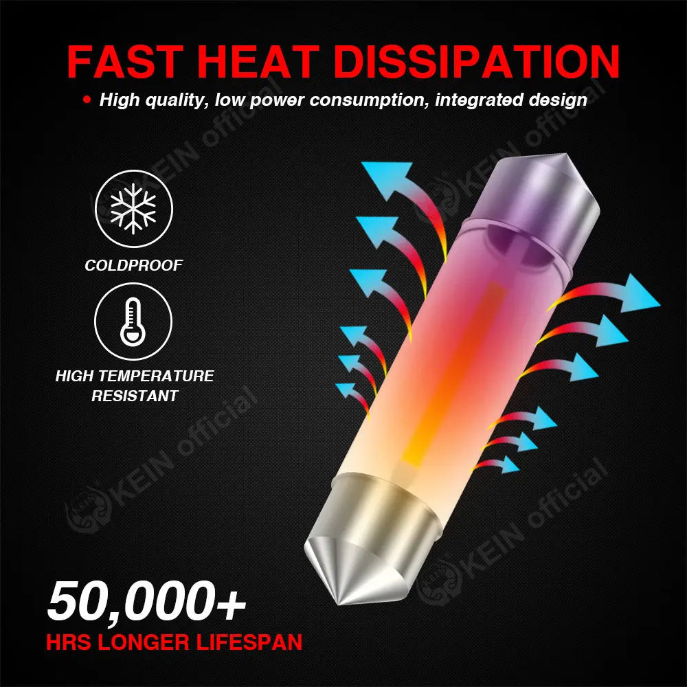 KEIN 2PCS Led C5W Bulb C10W Lamp 31mm Festoon 36mm 39mm 41mm