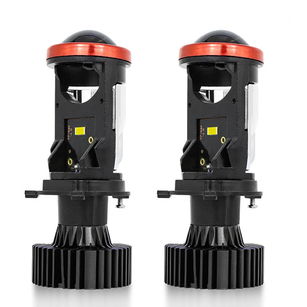H4 Bi LED Projector Headlights Bulbs 500000LM Powerful Led CANBUS No Error Motorcycle Car Mini Lens Upgrade Spotlight Lights