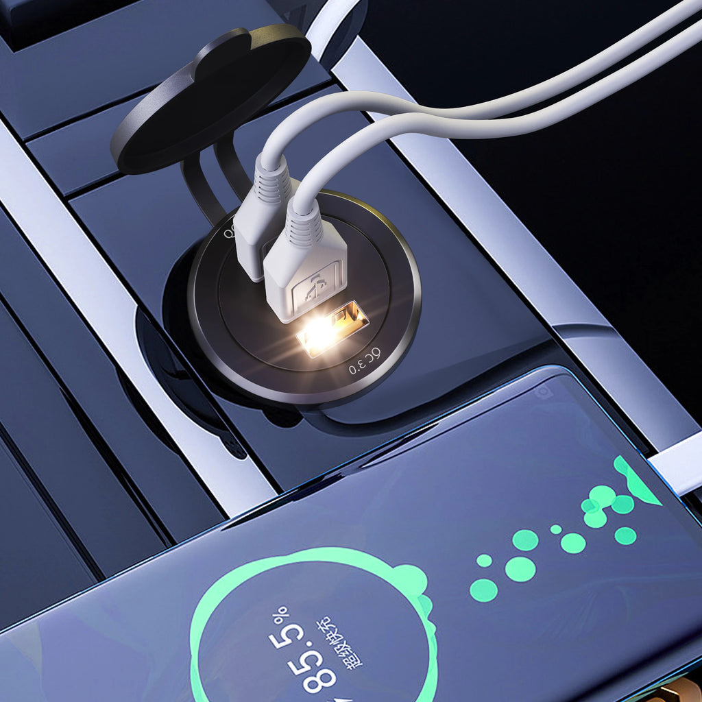 Super Charger Type C Fast Charging socket 12V/24V 60W Dual U