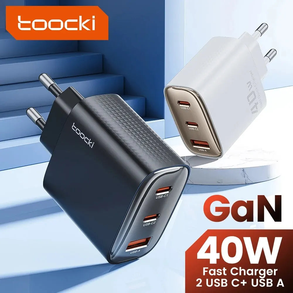 Toocki 40W GaN USB Charger Type C QC 4.0 Quick Charge Dual T