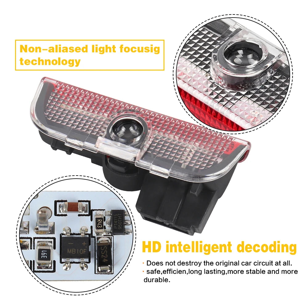 LED Car Door Interior Welcome Warning Light For VW Touareg 7