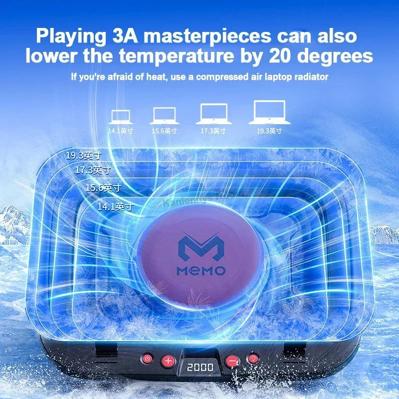 MEMO FL08 7 Angle Adjustable Notebook Powerful Fan Cooling P