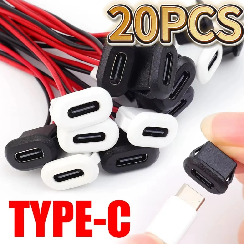 Type C Female Connector Waterproof USB C Female Jack Socket 