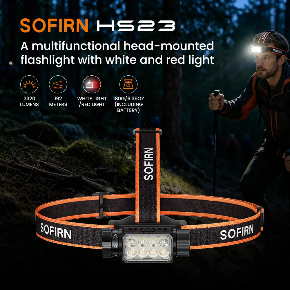 SOFIRN HS23 3320LM LED Head Torch 21700 Rechargeable Headlam