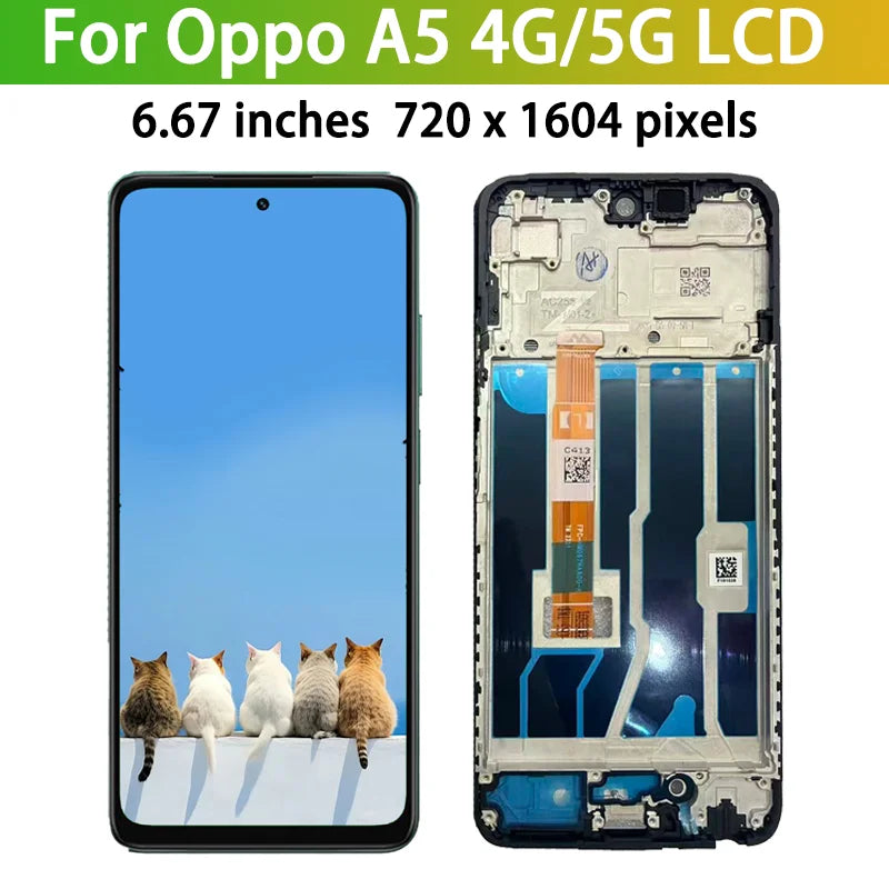 6.67 High Quality For Oppo A5 4G/5G LCD CPH2735 CPH2727 PKW1