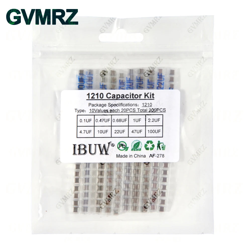 0402 0603 0805 1206 SMD Ceramic Capacitor Assorted Kit 1pF -