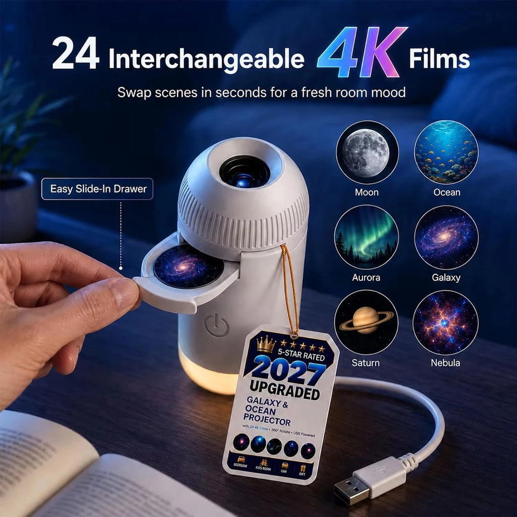 USB Starry Sky Projector Night Light 360 Adjustable Galaxy A
