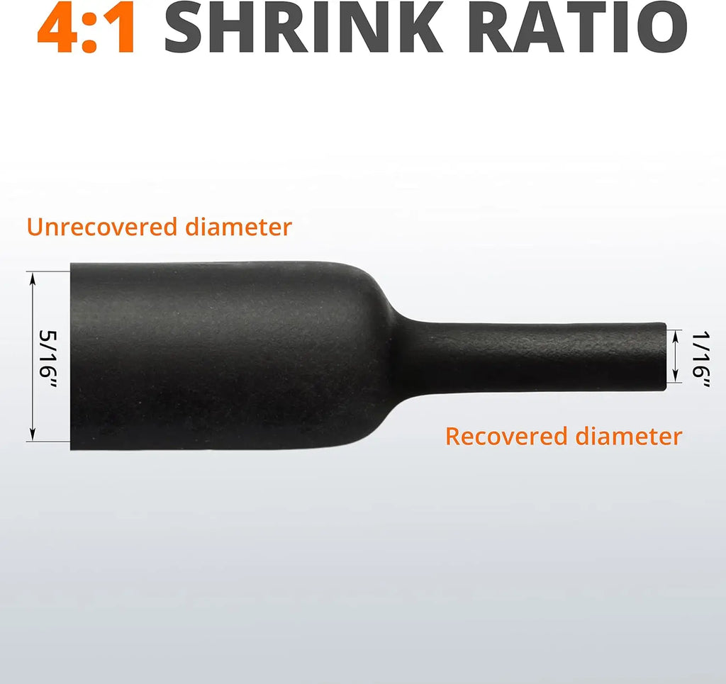 Φ4mm-Φ24mm Heat Shrink Tubing-4 1 Ratio Dual Wall Adhesive L