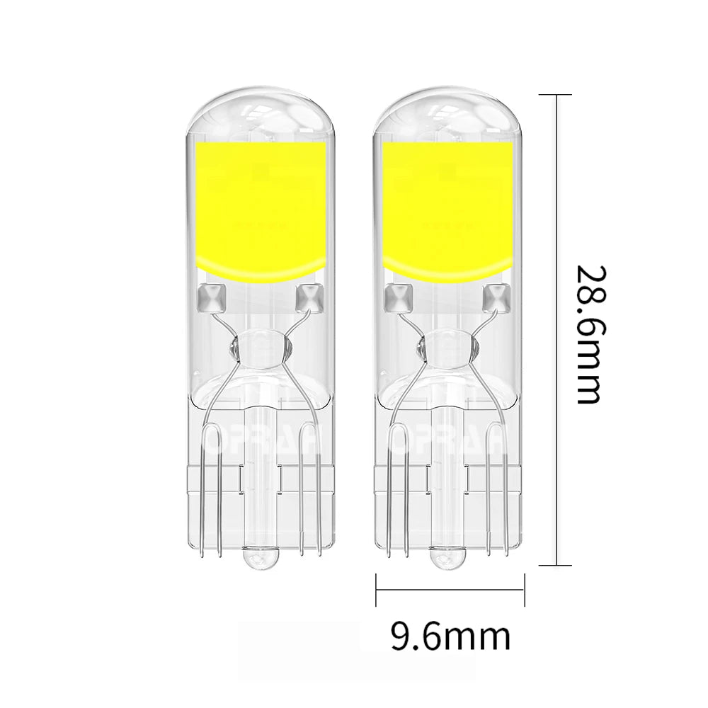 2Pcs Newest T10 Led Bulbs Canbus W5W Sapphire COB Drive-Free Led Wedge Bulb 6000K 168 194 Led 5W5 Car Interior Dome Reading Bulb