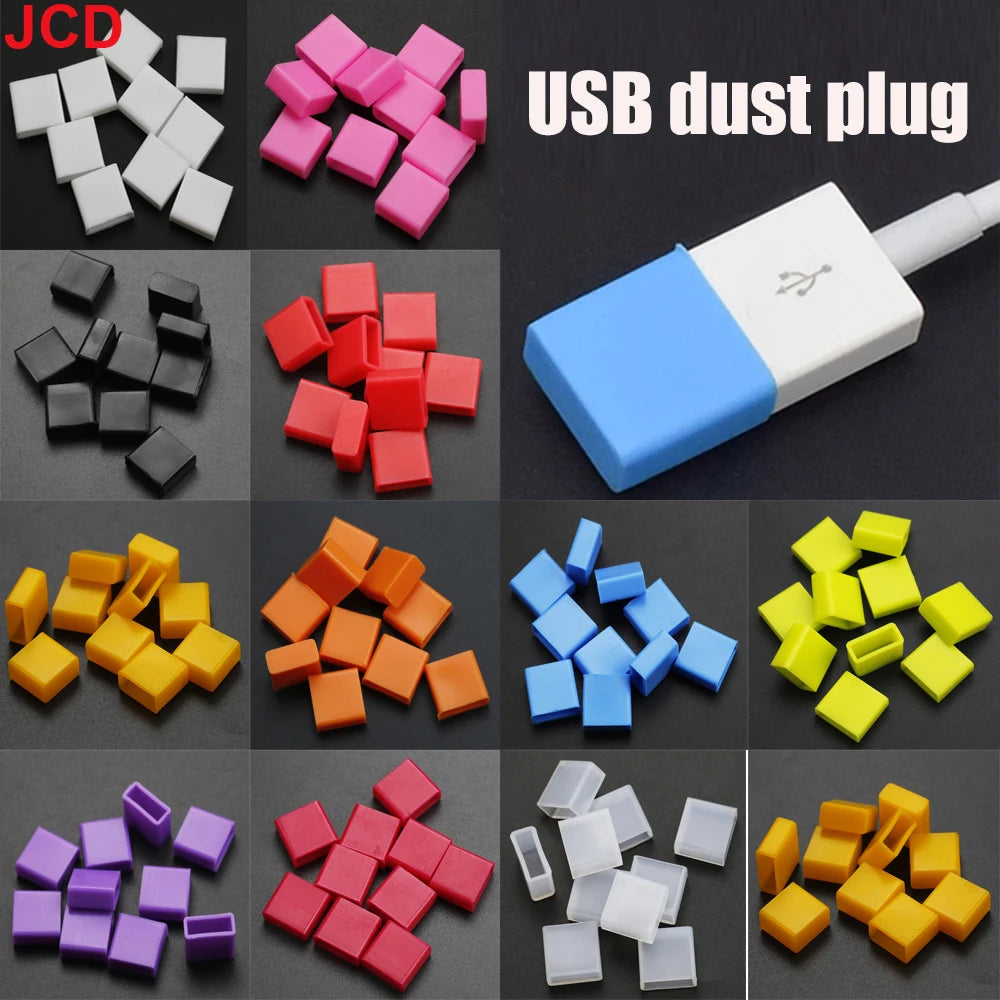 10pc Dust Plug Cap For USB Port Male Data Cable Charging Por