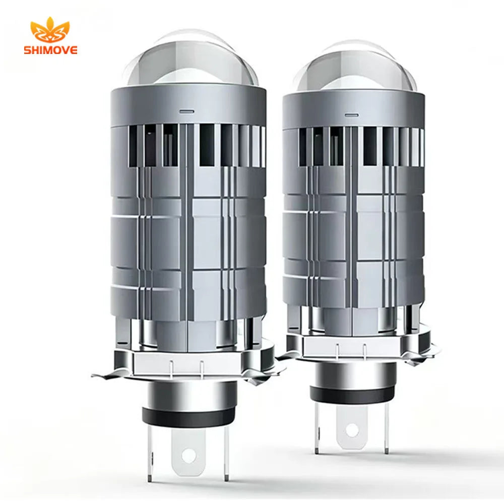 H4 Mini Bi LED Projector Lens CarMotor Headlight Bulbs 6000K Clear Beam CANBUS Decoder Anti-glare Lamp Replace Original Halogen