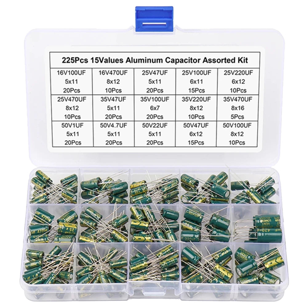 15/24/36 Values 225/460/925Pcs Aluminum Electrolytic Capacit
