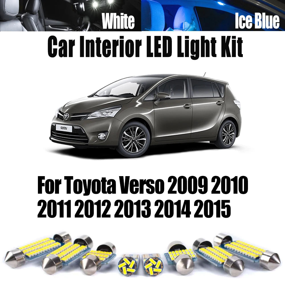 10-Piece LED Interior Light Kit for Toyota - Canbus Error-Free Interior Bulbs