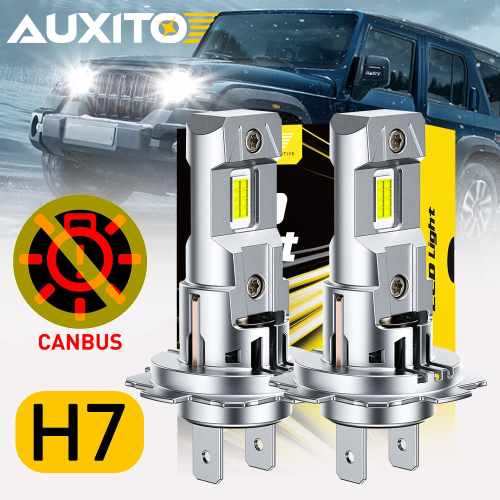 AUXITO M6S H7 Canbus LED Bulbs High-Power Super White Turbo 