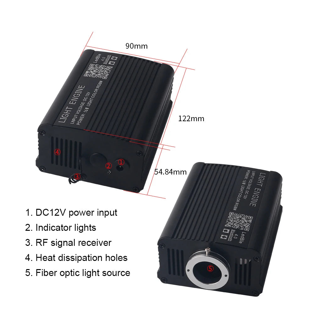 16W Starry Sky Twinkle Car Star Ceiling Light Fiber Optic Li