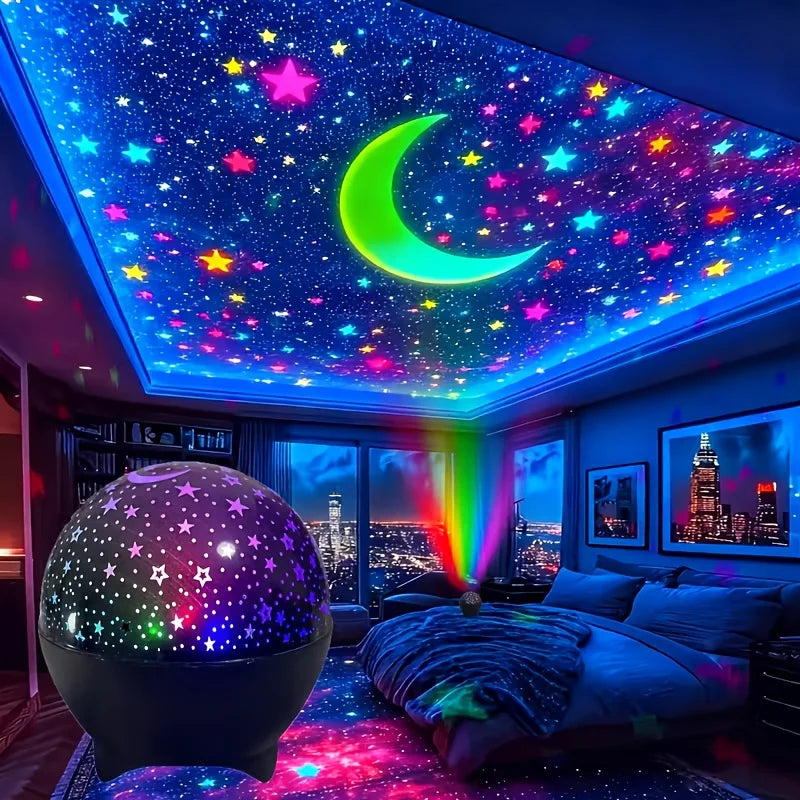 LED Night Light Starry Sky Galaxy Moon Projector Light Auto 