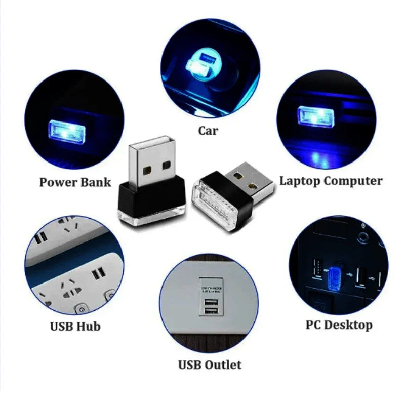Car LED Light USB Mood Lamp Atmosphere Light Auto Interior P