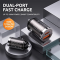 Mini Super Car Charger USB C Dual Port Fast Charging Adapter