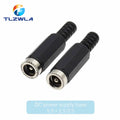 10PCS 24V 12V 3A Plastic Male Plugs + Female Socket Panel Mount Jack 5.5x2.1mm DC Power Connector Electrical Supplies 5.5 2.5